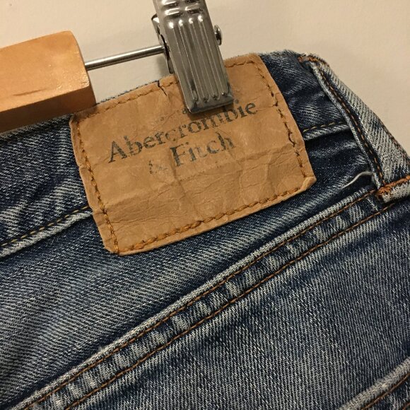 Abercrombie & Fitch Slim & Straight Blue Distressed Denim Jeans - Picture 8 of 16